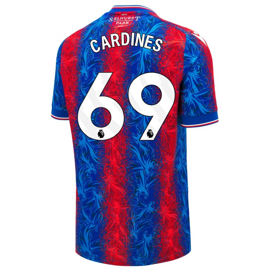 Kids Football Rio Cardines #69 Red Blue Stripes Home Jersey 2024/25 T-Shirt Nz