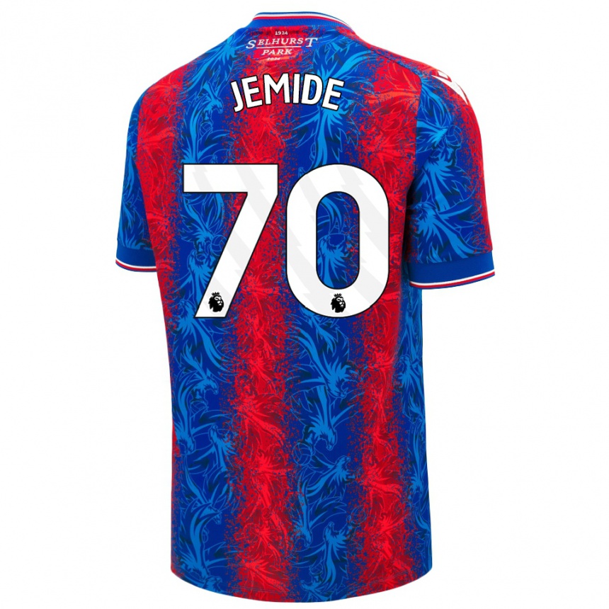 Kids Football Mofe Jemide #70 Red Blue Stripes Home Jersey 2024/25 T-Shirt Nz