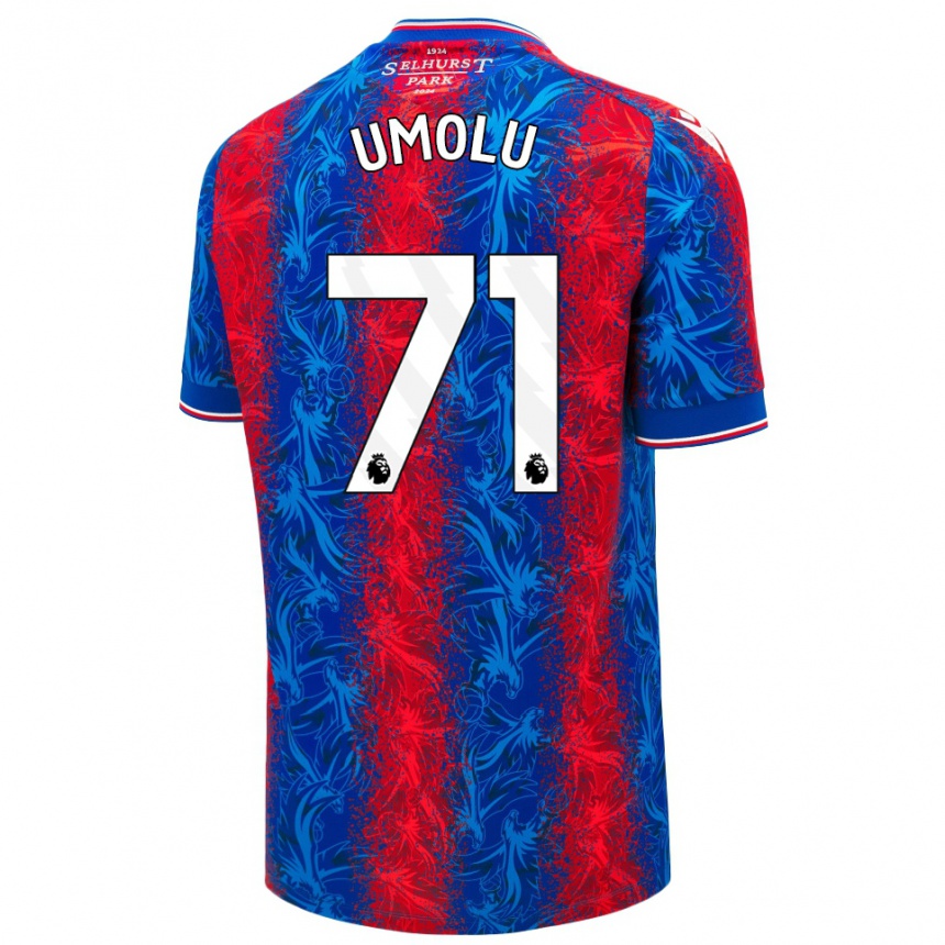 Kids Football Jemiah Umolu #71 Red Blue Stripes Home Jersey 2024/25 T-Shirt Nz