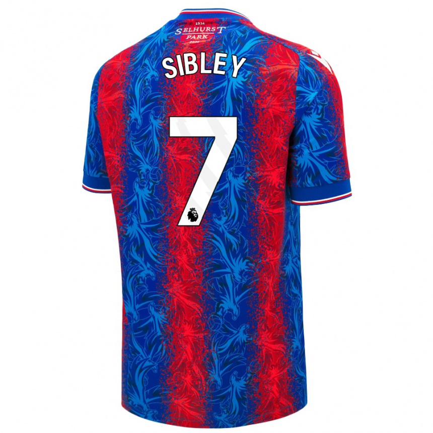 Kids Football Isabella Sibley #7 Red Blue Stripes Home Jersey 2024/25 T-Shirt Nz