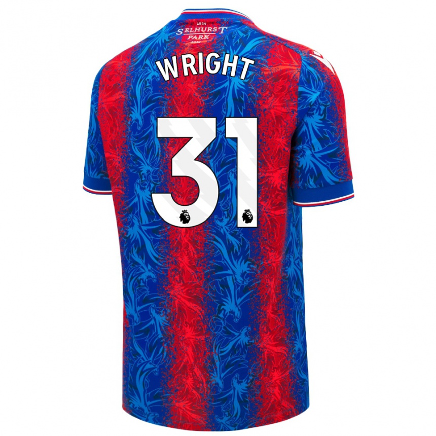 Kids Football Annis-Clara Wright #31 Red Blue Stripes Home Jersey 2024/25 T-Shirt Nz