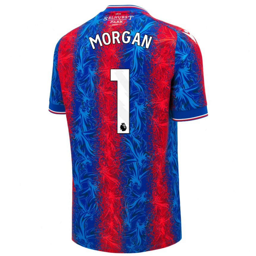 Kids Football Chloe Morgan #1 Red Blue Stripes Home Jersey 2024/25 T-Shirt Nz