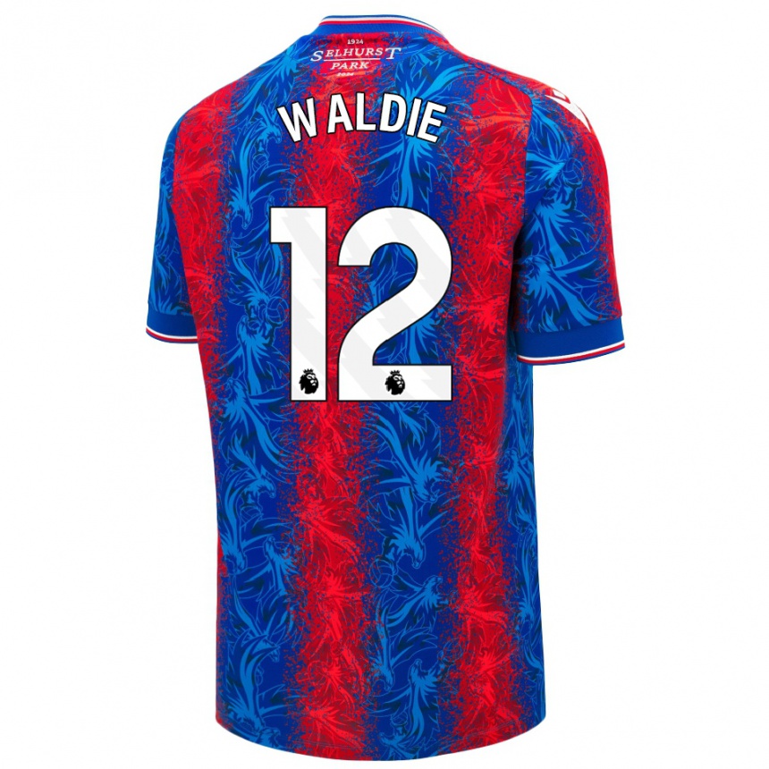 Kids Football Lizzie Waldie #12 Red Blue Stripes Home Jersey 2024/25 T-Shirt Nz