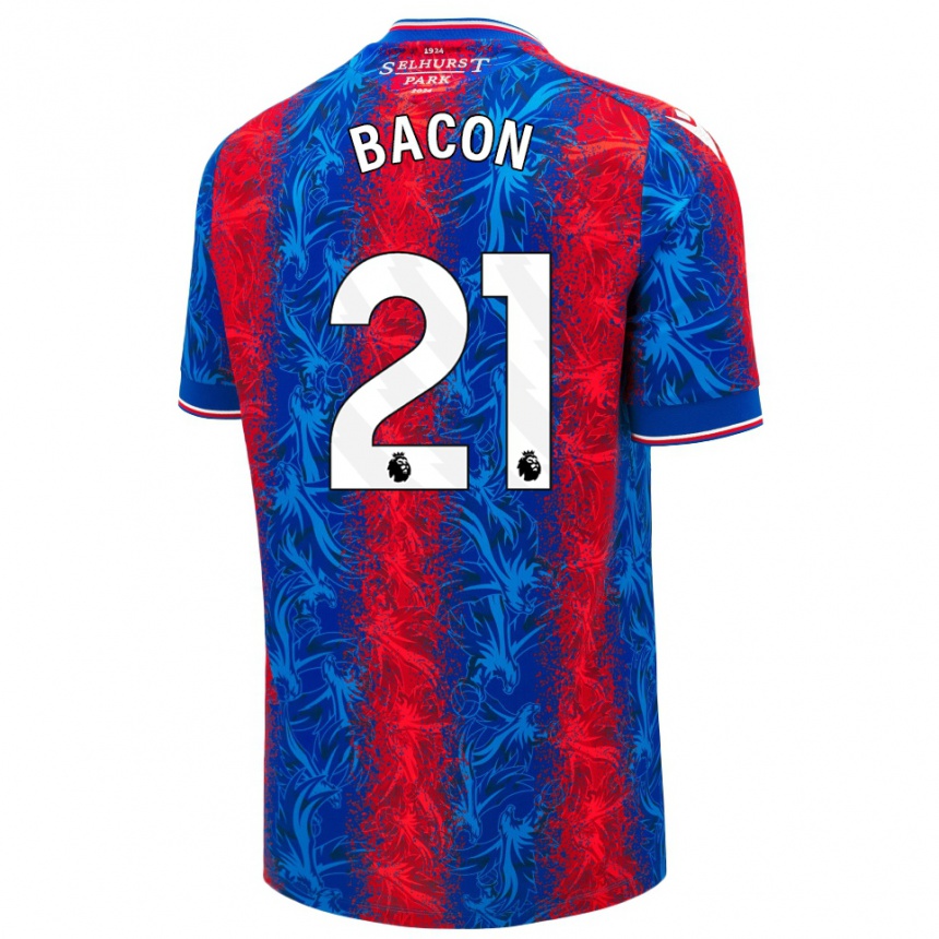 Kids Football Skye Bacon #21 Red Blue Stripes Home Jersey 2024/25 T-Shirt Nz