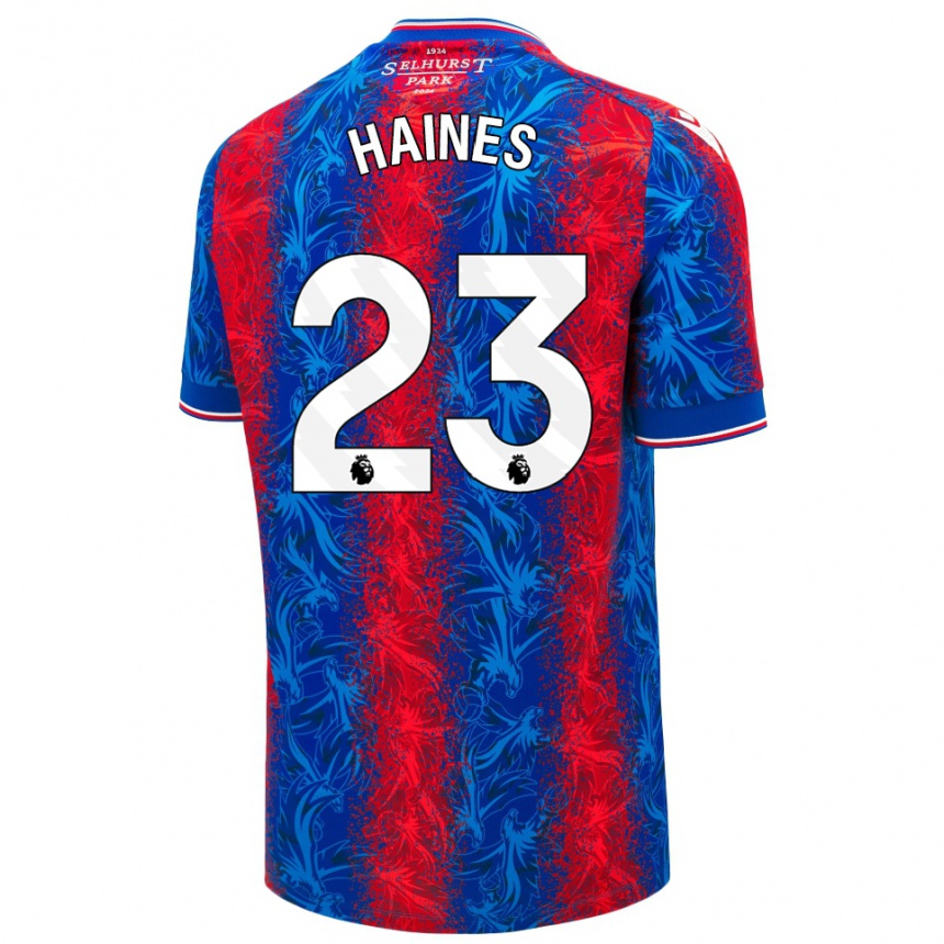 Kids Football Coral-Jade Haines #23 Red Blue Stripes Home Jersey 2024/25 T-Shirt Nz