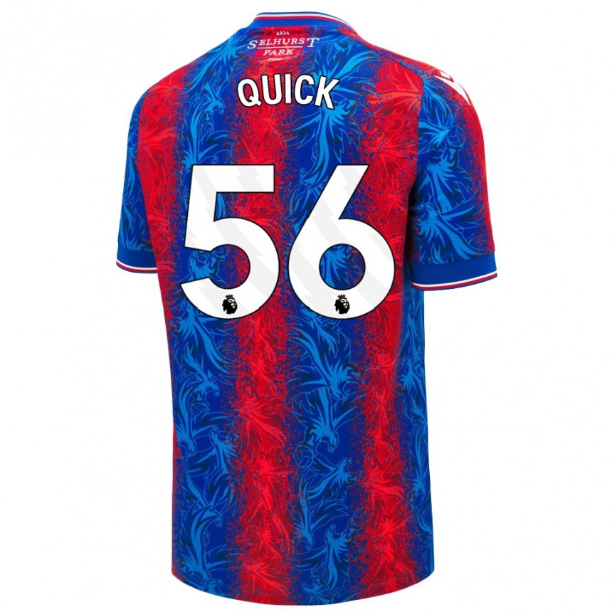 Kids Football Daniel Quick #56 Red Blue Stripes Home Jersey 2024/25 T-Shirt Nz