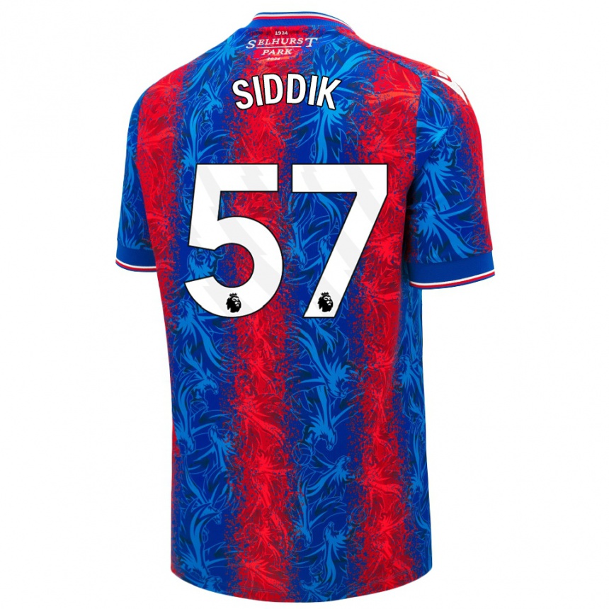 Kids Football Cardo Siddik #57 Red Blue Stripes Home Jersey 2024/25 T-Shirt Nz