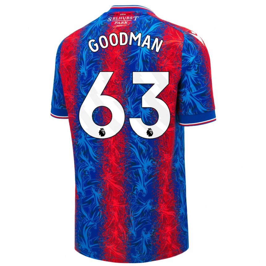 Kids Football Owen Goodman #63 Red Blue Stripes Home Jersey 2024/25 T-Shirt Nz