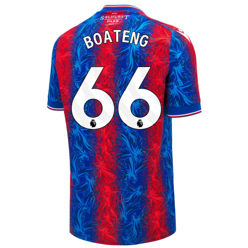 Kids Football David Boateng #66 Red Blue Stripes Home Jersey 2024/25 T-Shirt Nz