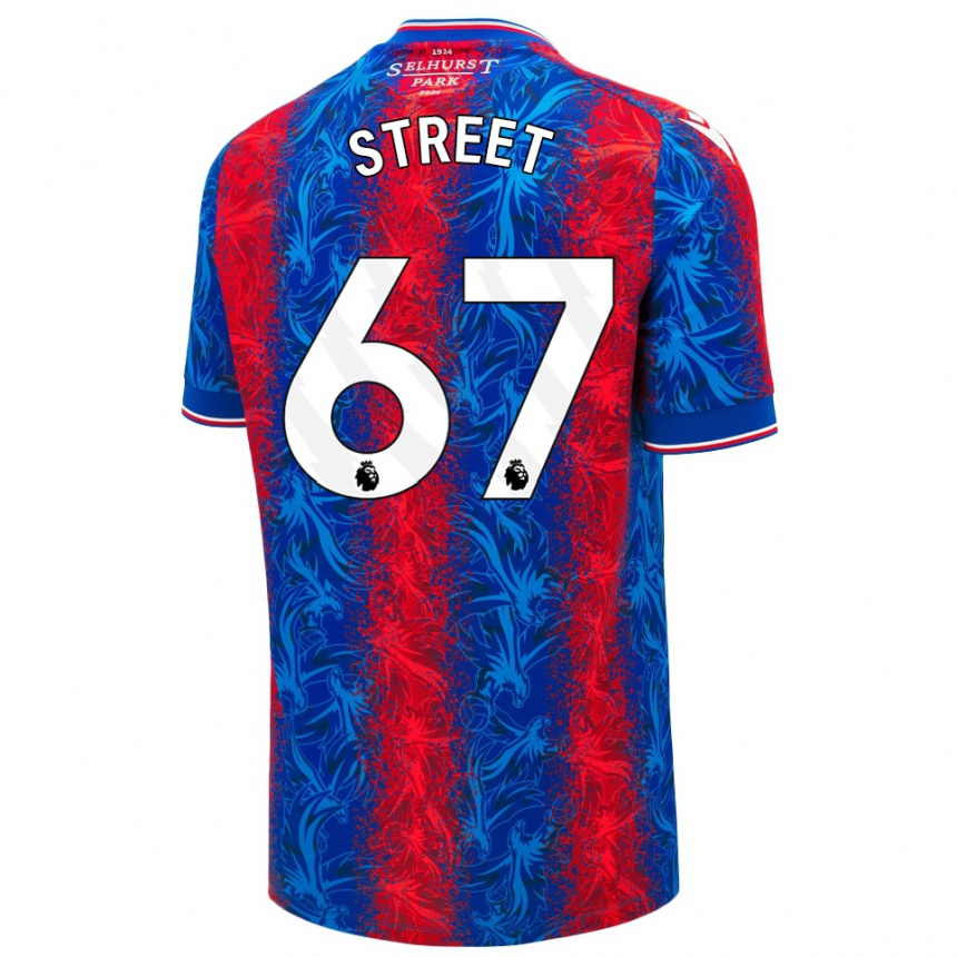 Kids Football Rob Street #67 Red Blue Stripes Home Jersey 2024/25 T-Shirt Nz