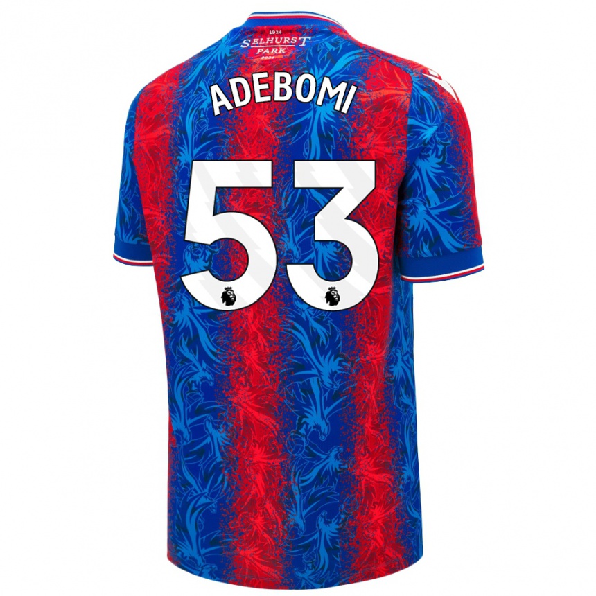 Kids Football Ademola Ola Adebomi #53 Red Blue Stripes Home Jersey 2024/25 T-Shirt Nz