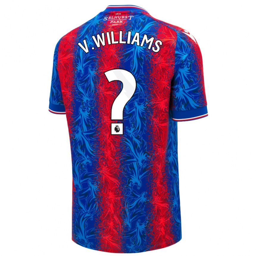 Kids Football Vonnte Williams #0 Red Blue Stripes Home Jersey 2024/25 T-Shirt Nz