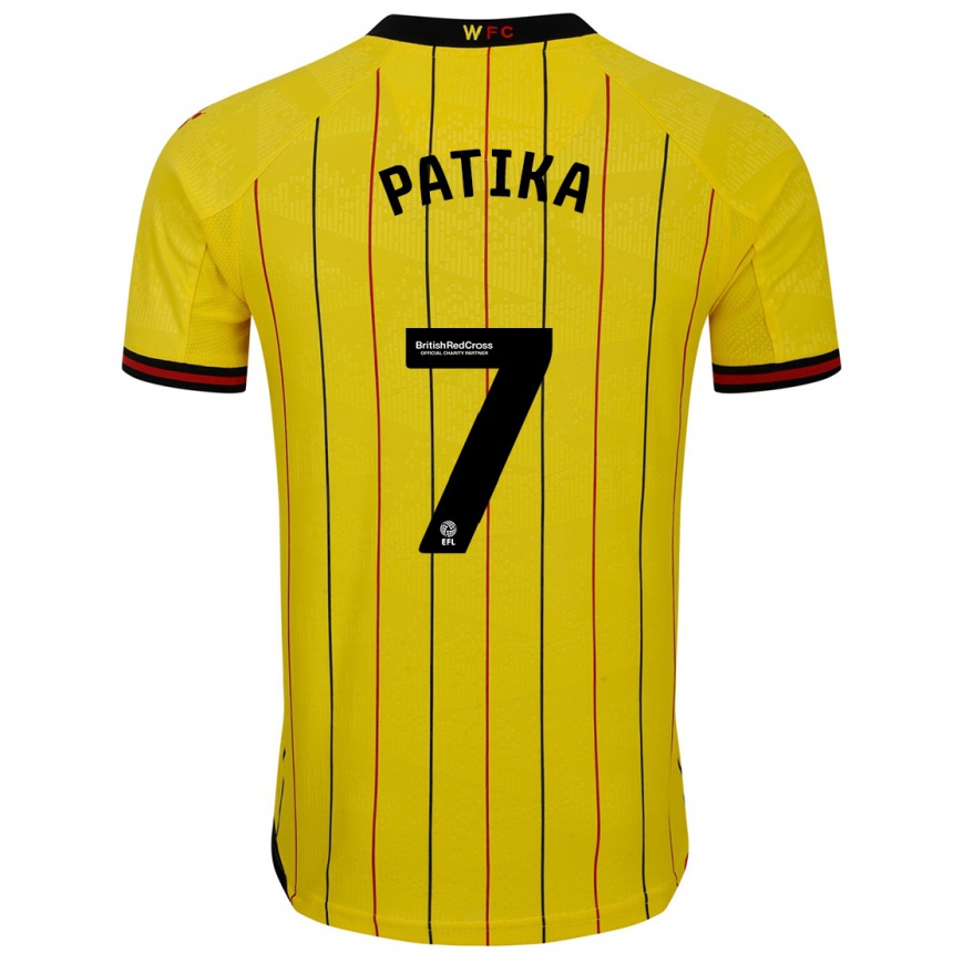 Kids Football Glebs Patika #7 Yellow Black Home Jersey 2024/25 T-Shirt Nz