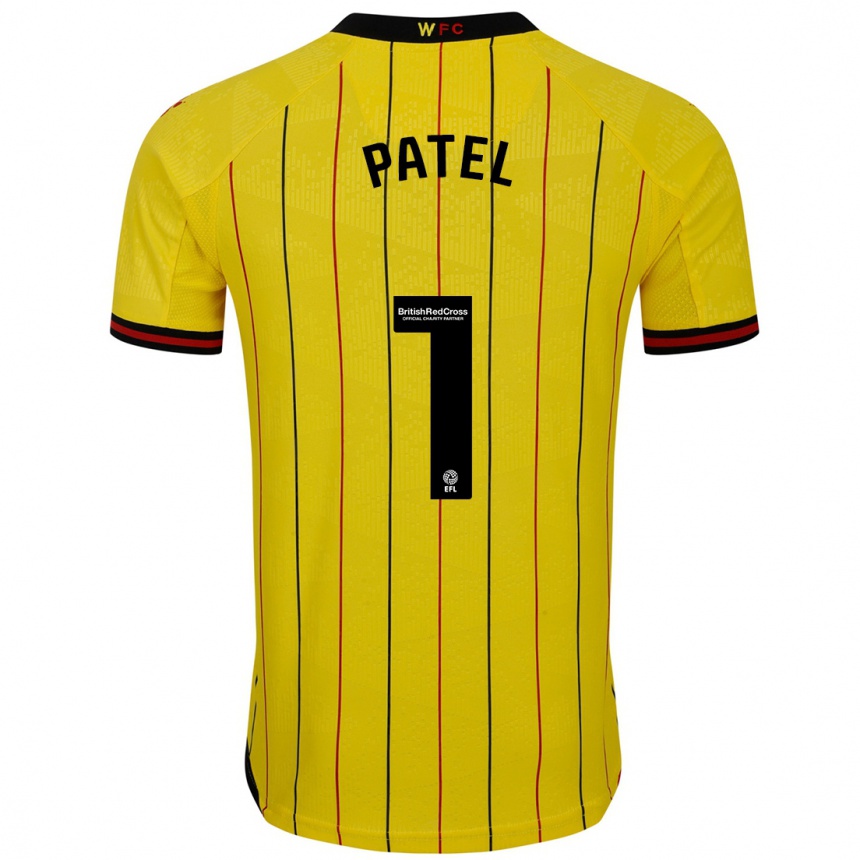 Kids Football Safia Middleton-Patel #1 Yellow Black Home Jersey 2024/25 T-Shirt Nz