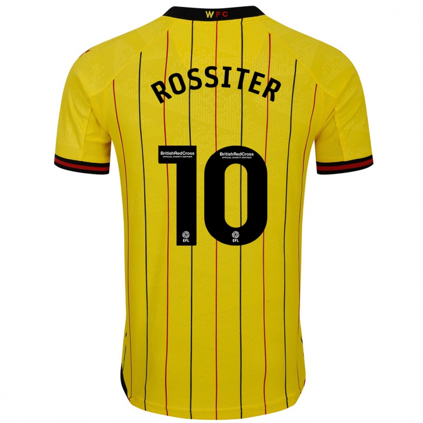 Kids Football Annie Rossiter #10 Yellow Black Home Jersey 2024/25 T-Shirt Nz