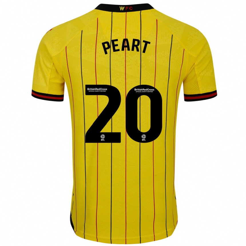 Kids Football Kalani Peart #20 Yellow Black Home Jersey 2024/25 T-Shirt Nz