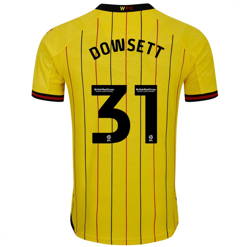 Kids Football Rebekah Dowsett #31 Yellow Black Home Jersey 2024/25 T-Shirt Nz