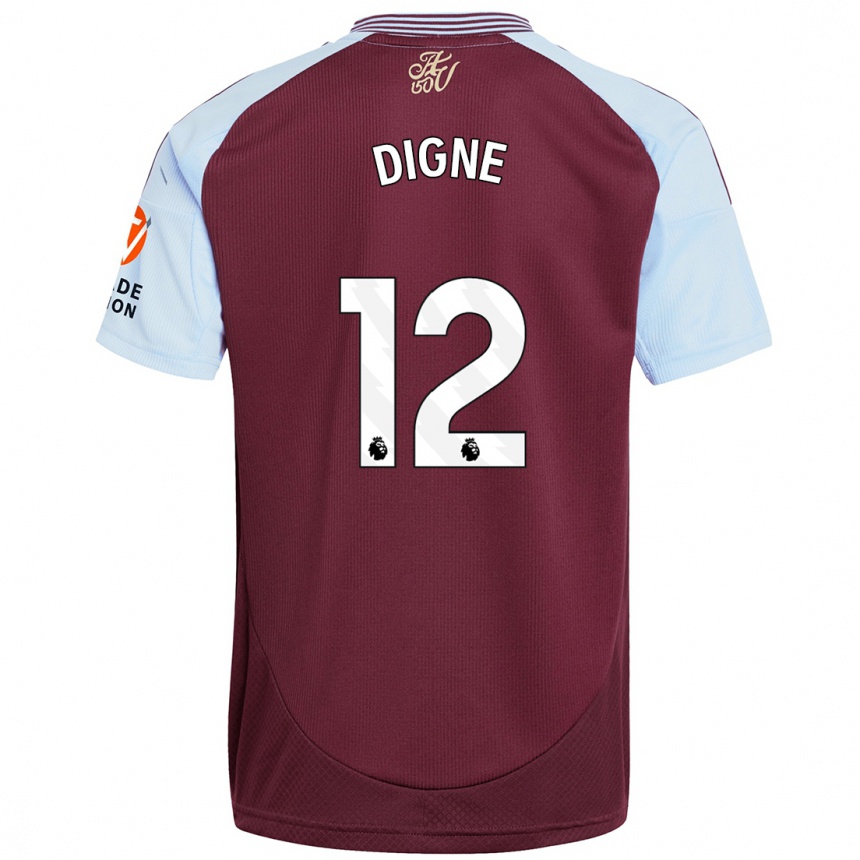 Kids Football Lucas Digne #12 Burgundy Sky Blue Home Jersey 2024/25 T-Shirt Nz