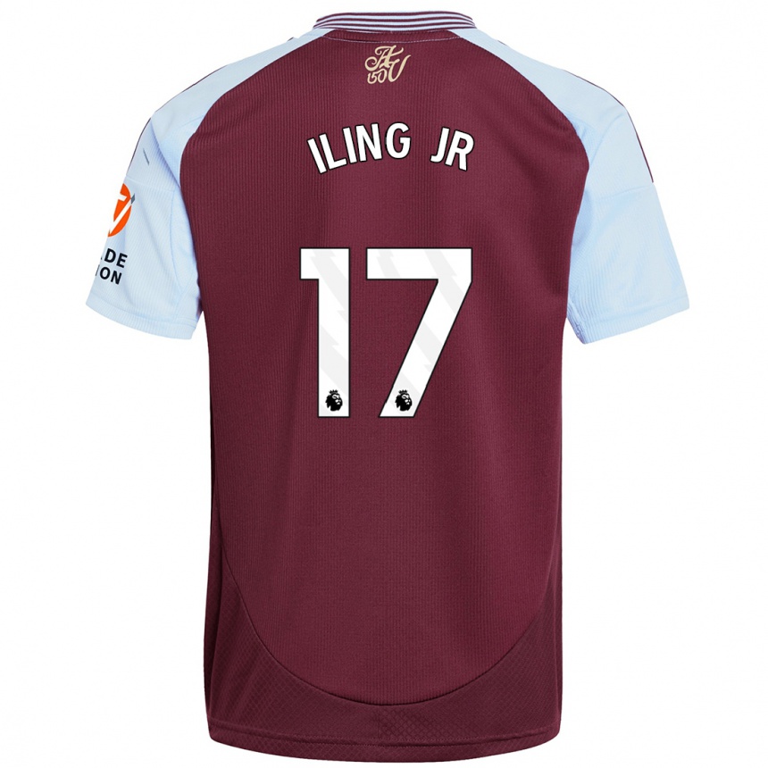 Kids Football Samuel Iling-Junior #17 Burgundy Sky Blue Home Jersey 2024/25 T-Shirt Nz