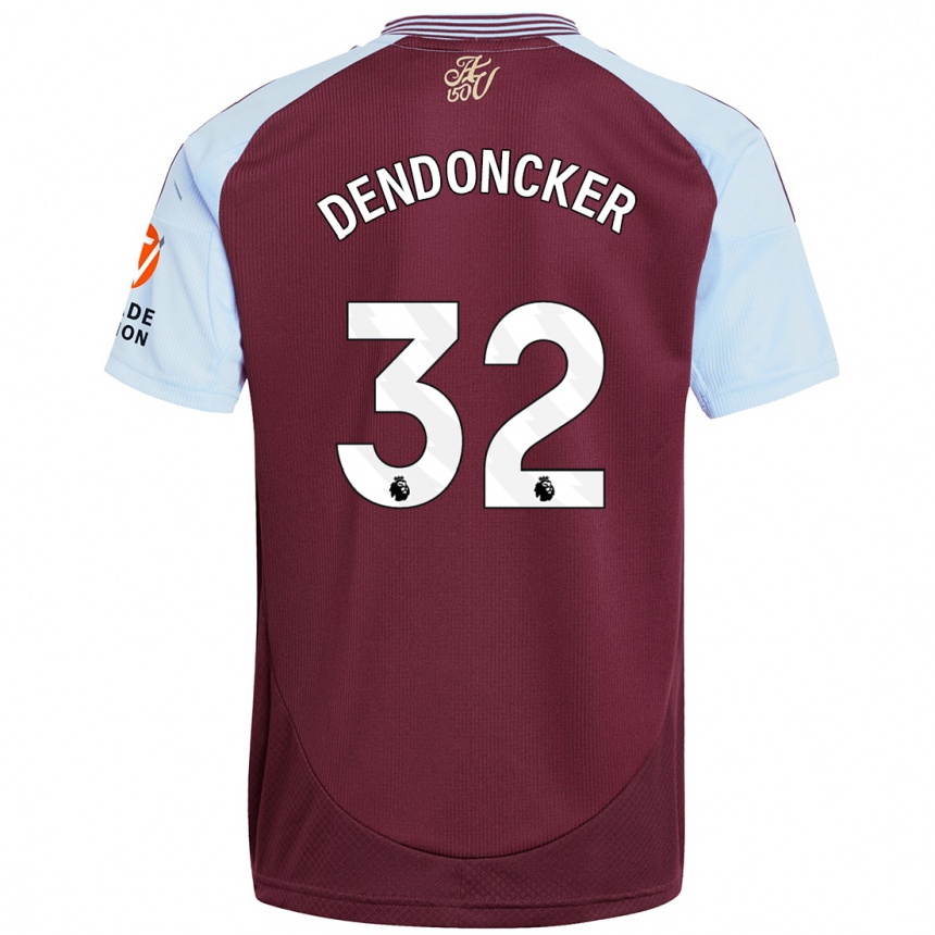 Kids Football Leander Dendoncker #32 Burgundy Sky Blue Home Jersey 2024/25 T-Shirt Nz