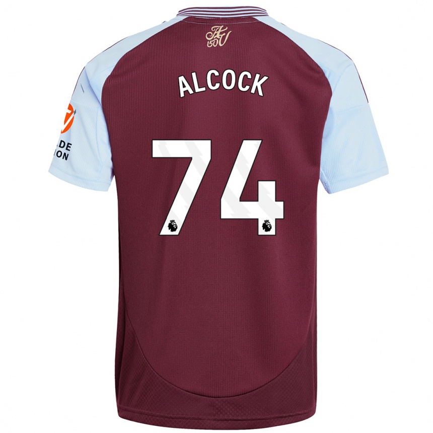 Kids Football Todd Alcock #74 Burgundy Sky Blue Home Jersey 2024/25 T-Shirt Nz