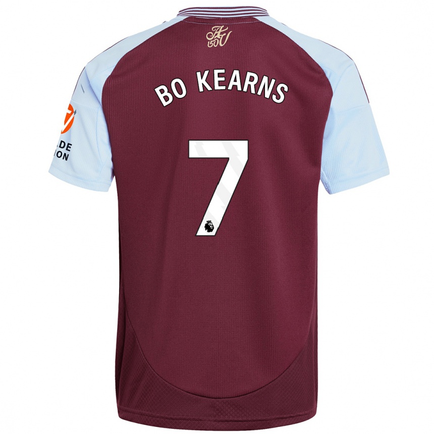 Kids Football Missy Bo Kearns #7 Burgundy Sky Blue Home Jersey 2024/25 T-Shirt Nz