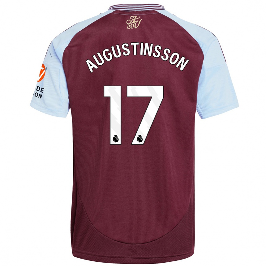 Kids Football Ludwig Augustinsson #17 Burgundy Sky Blue Home Jersey 2024/25 T-Shirt Nz