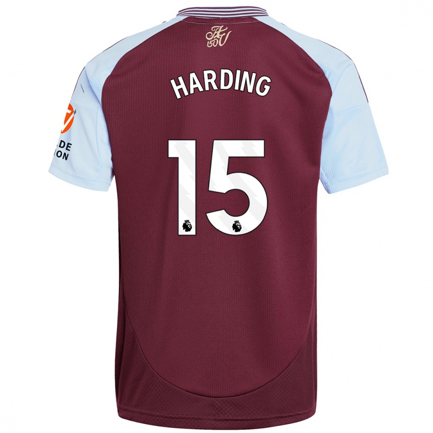 Kids Football Natasha Harding #15 Burgundy Sky Blue Home Jersey 2024/25 T-Shirt Nz