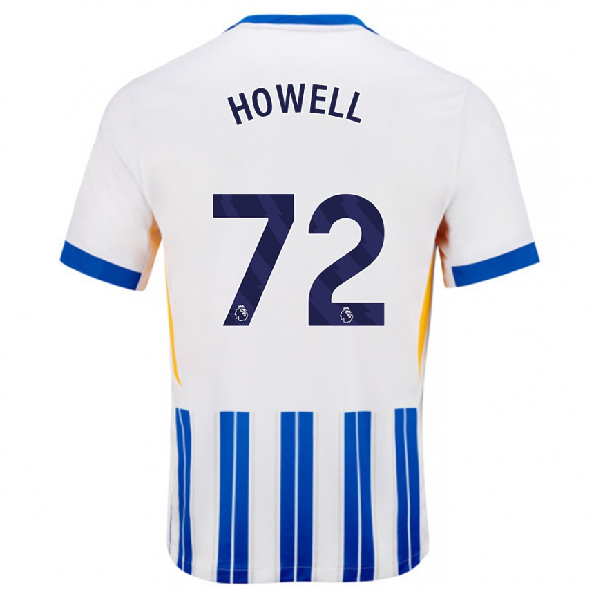 Kids Football Harry Howell #72 White Blue Pinstripes Home Jersey 2024/25 T-Shirt Nz