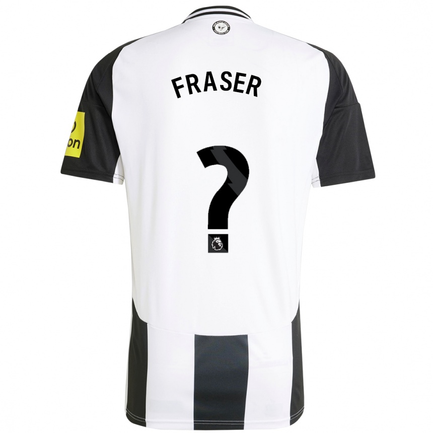 Kids Football Ryan Fraser #0 White Black Home Jersey 2024/25 T-Shirt Nz