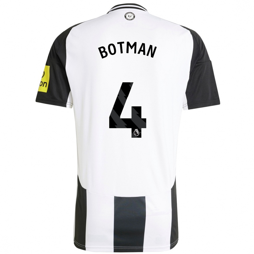 Kids Football Sven Botman #4 White Black Home Jersey 2024/25 T-Shirt Nz