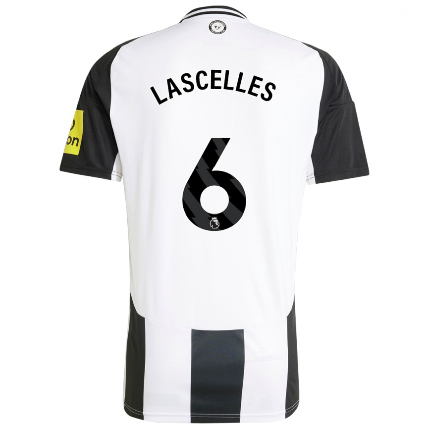 Kids Football Jamaal Lascelles #6 White Black Home Jersey 2024/25 T-Shirt Nz