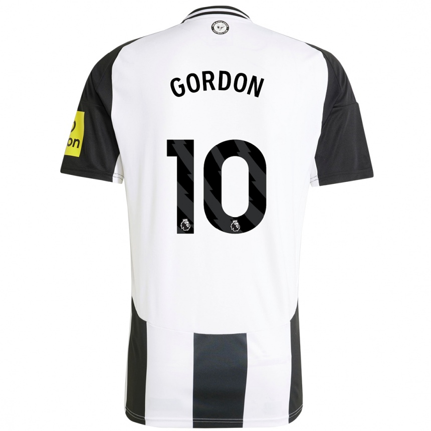 Kids Football Anthony Gordon #10 White Black Home Jersey 2024/25 T-Shirt Nz