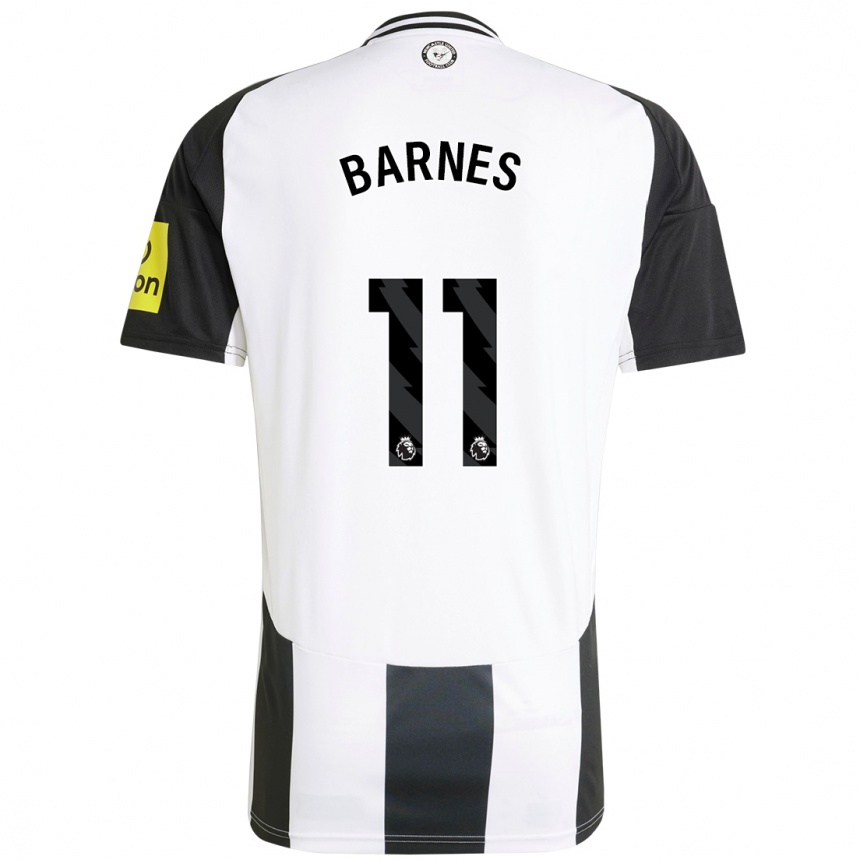 Kids Football Harvey Barnes #11 White Black Home Jersey 2024/25 T-Shirt Nz