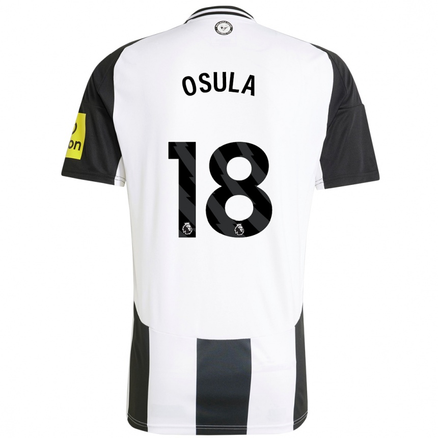 Kids Football William Osula #18 White Black Home Jersey 2024/25 T-Shirt Nz