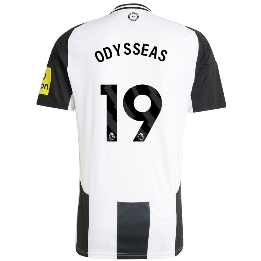 Kids Football Odysseas Vlachodimos #19 White Black Home Jersey 2024/25 T-Shirt Nz