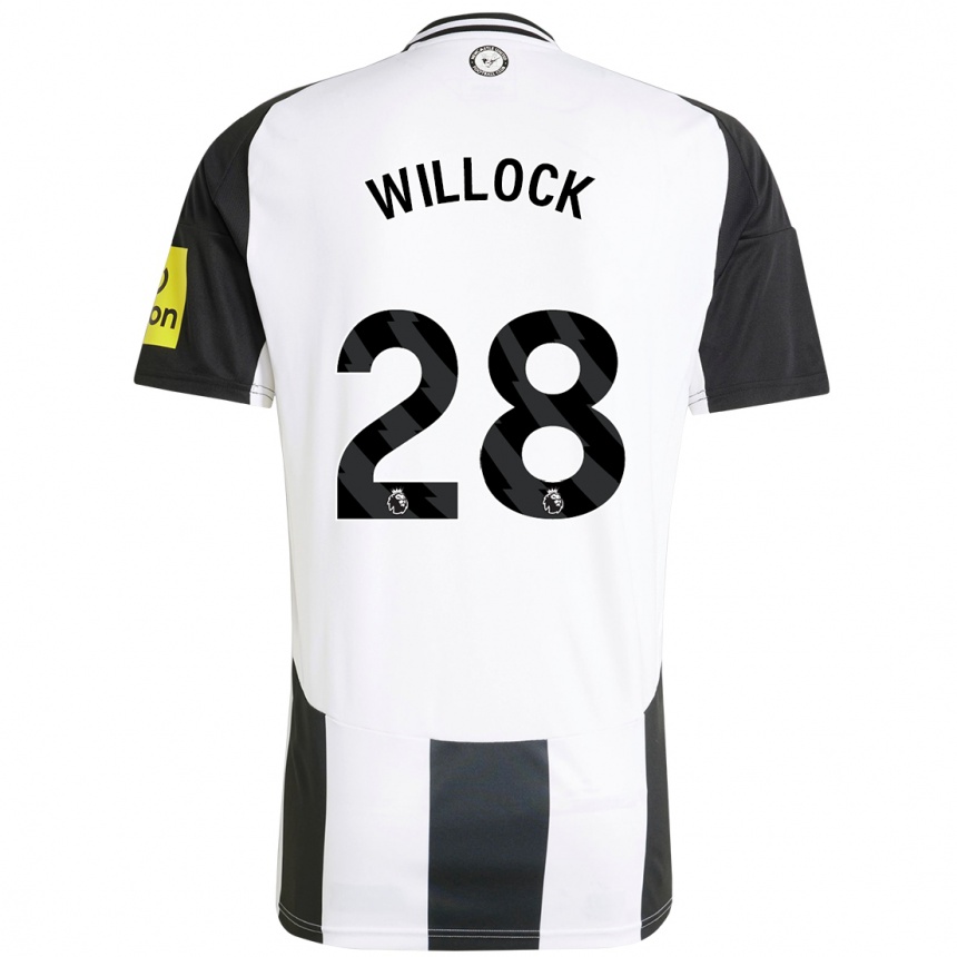 Kids Football Joe Willock #28 White Black Home Jersey 2024/25 T-Shirt Nz