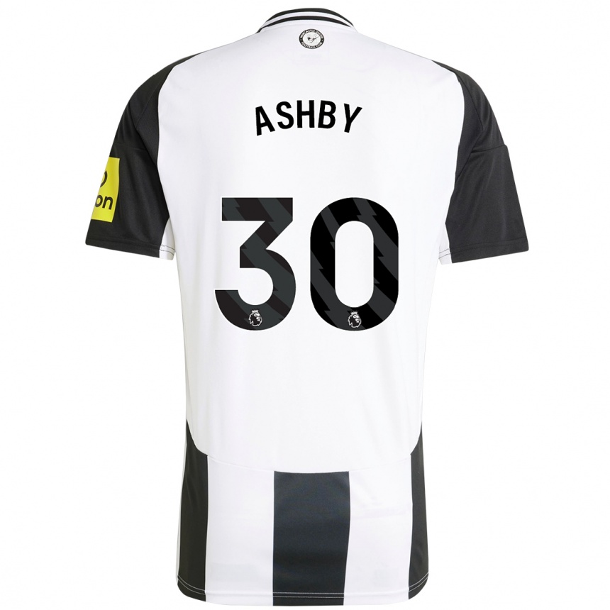 Kids Football Harrison Ashby #30 White Black Home Jersey 2024/25 T-Shirt Nz