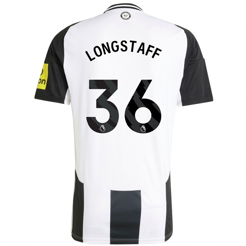 Kids Football Sean Longstaff #36 White Black Home Jersey 2024/25 T-Shirt Nz