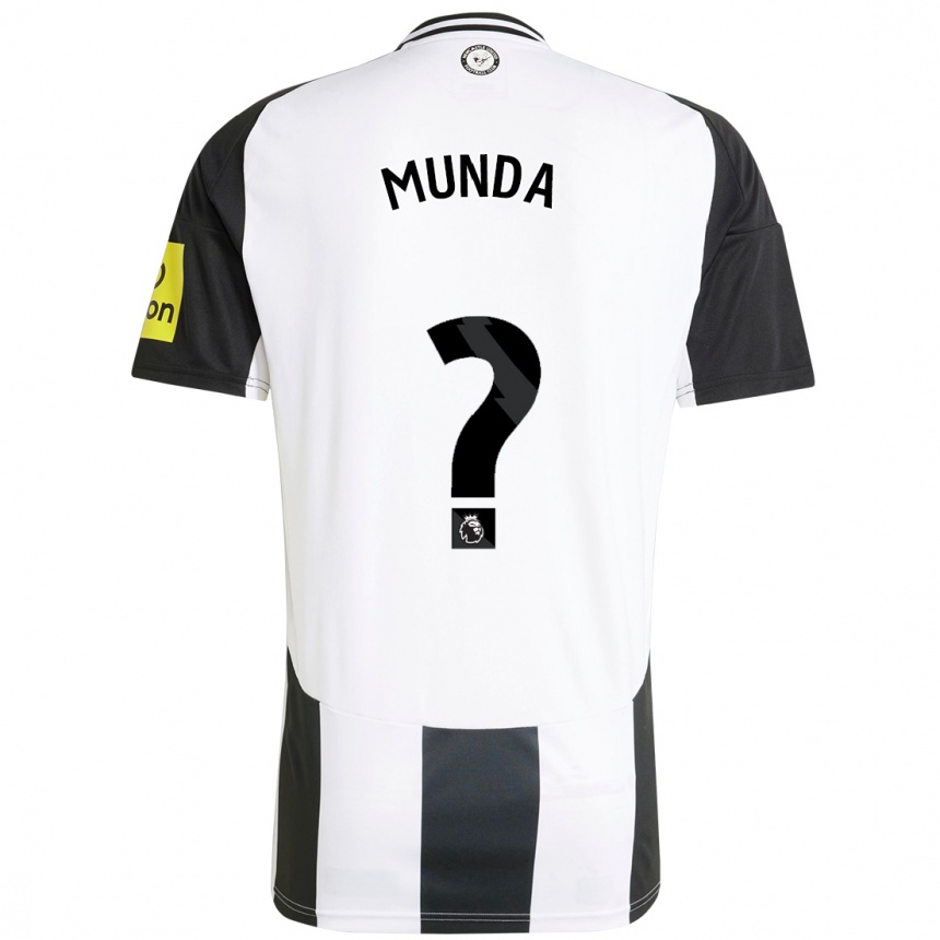 Kids Football Anthony Munda #0 White Black Home Jersey 2024/25 T-Shirt Nz