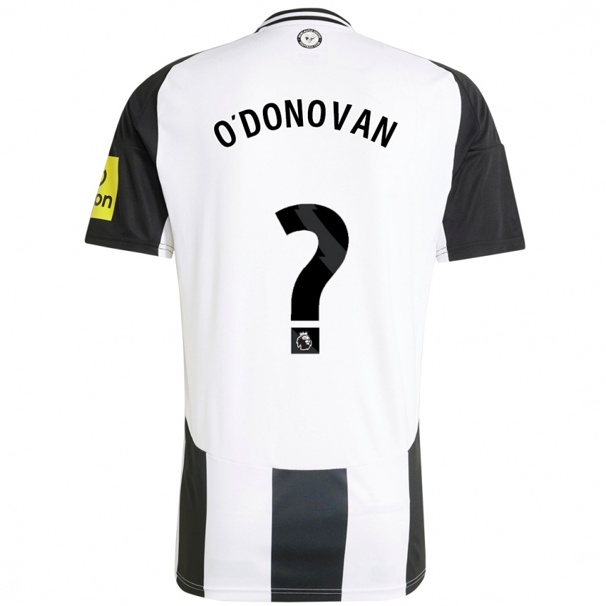 Kids Football Alex O'donovan #0 White Black Home Jersey 2024/25 T-Shirt Nz