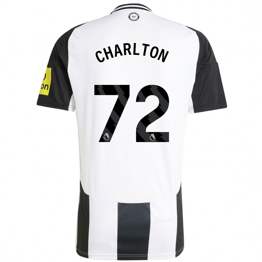 Kids Football Dylan Charlton #72 White Black Home Jersey 2024/25 T-Shirt Nz