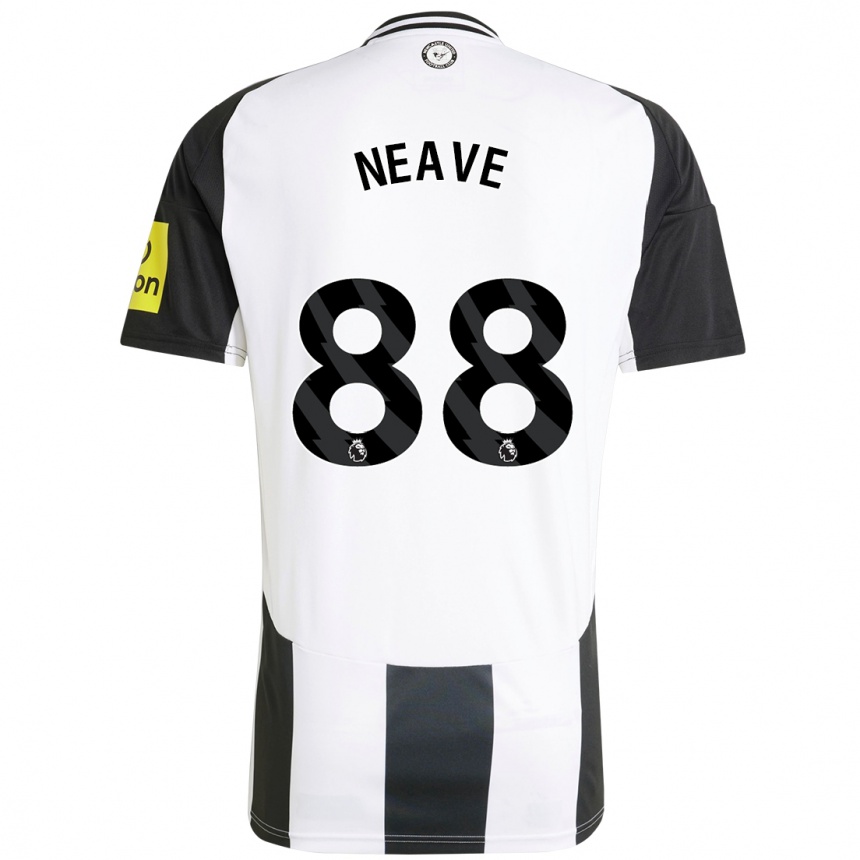 Kids Football Sean Neave #88 White Black Home Jersey 2024/25 T-Shirt Nz