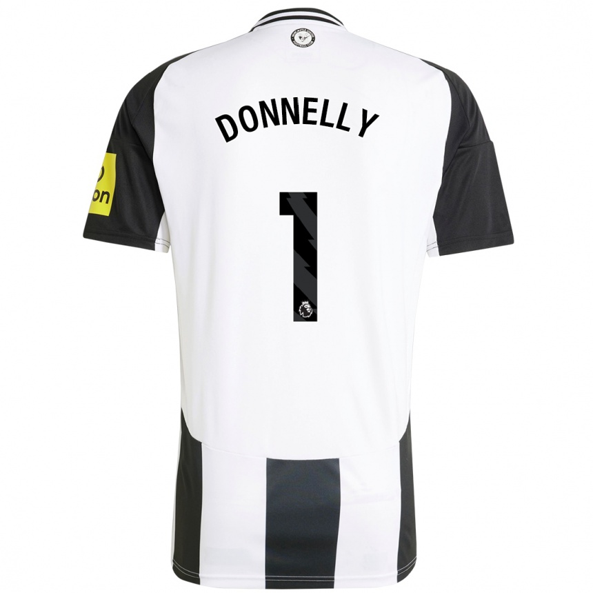 Kids Football Grace Donnelly #1 White Black Home Jersey 2024/25 T-Shirt Nz