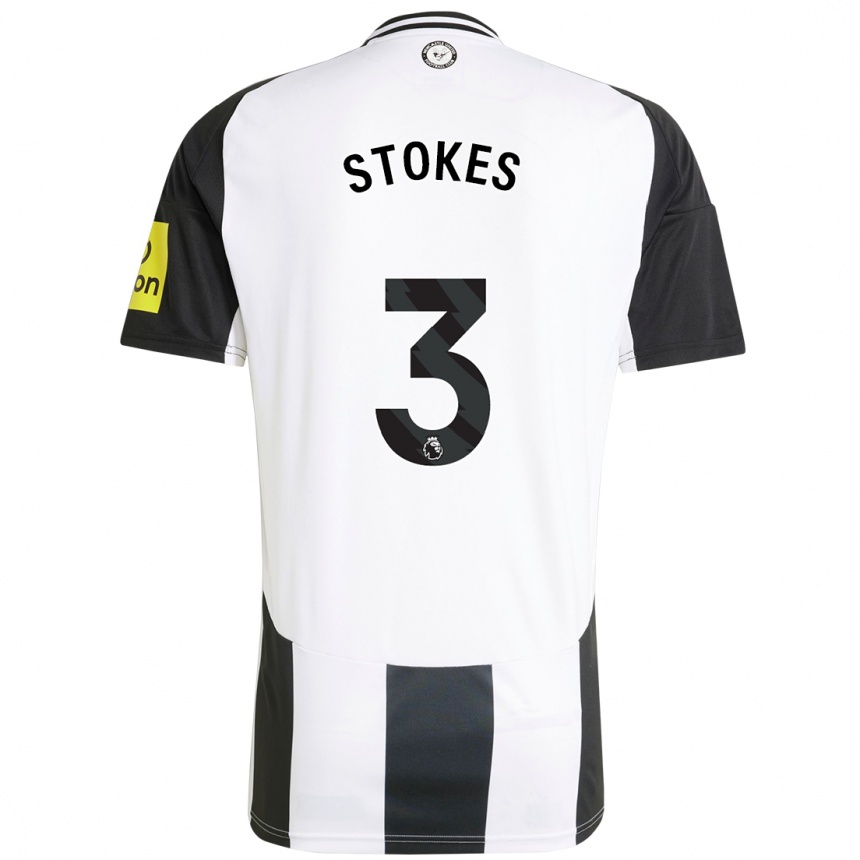 Kids Football Demi Stokes #3 White Black Home Jersey 2024/25 T-Shirt Nz