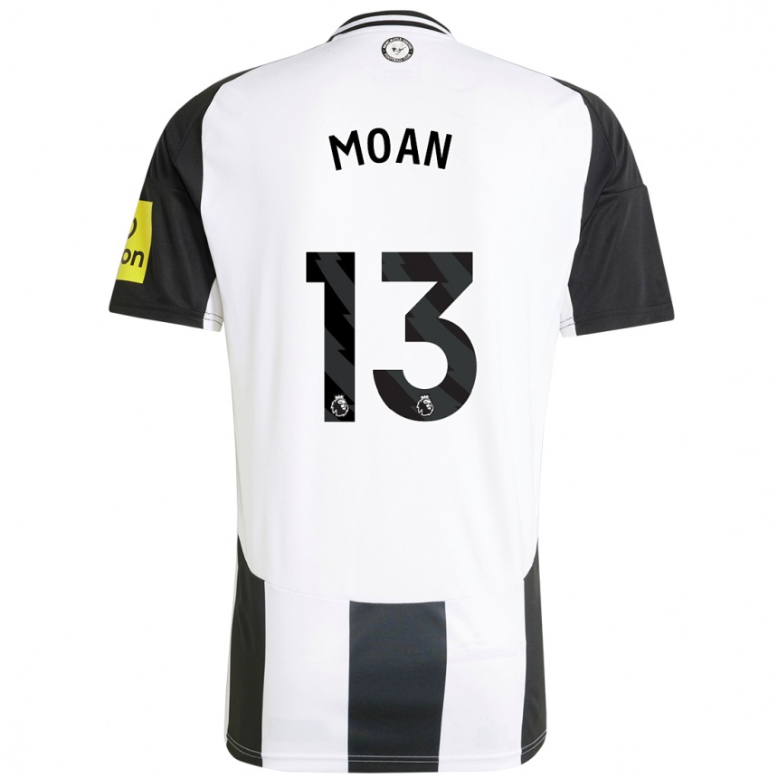 Kids Football Claudia Moan #13 White Black Home Jersey 2024/25 T-Shirt Nz