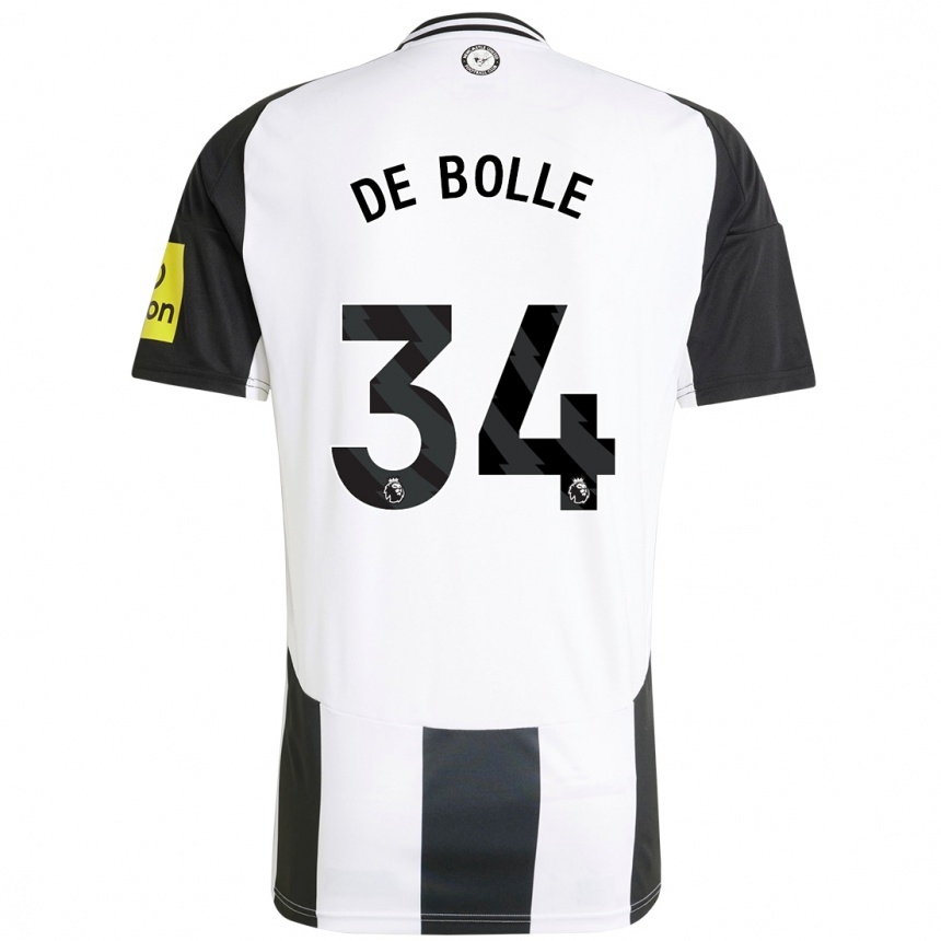 Kids Football Lucas De Bolle #34 White Black Home Jersey 2024/25 T-Shirt Nz