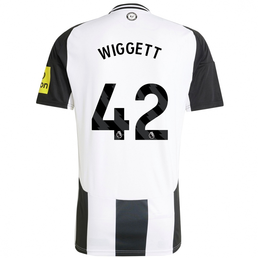 Kids Football Charlie Wiggett #42 White Black Home Jersey 2024/25 T-Shirt Nz