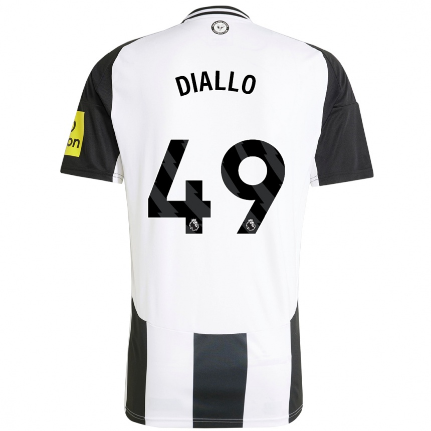 Kids Football Amadou Diallo #49 White Black Home Jersey 2024/25 T-Shirt Nz