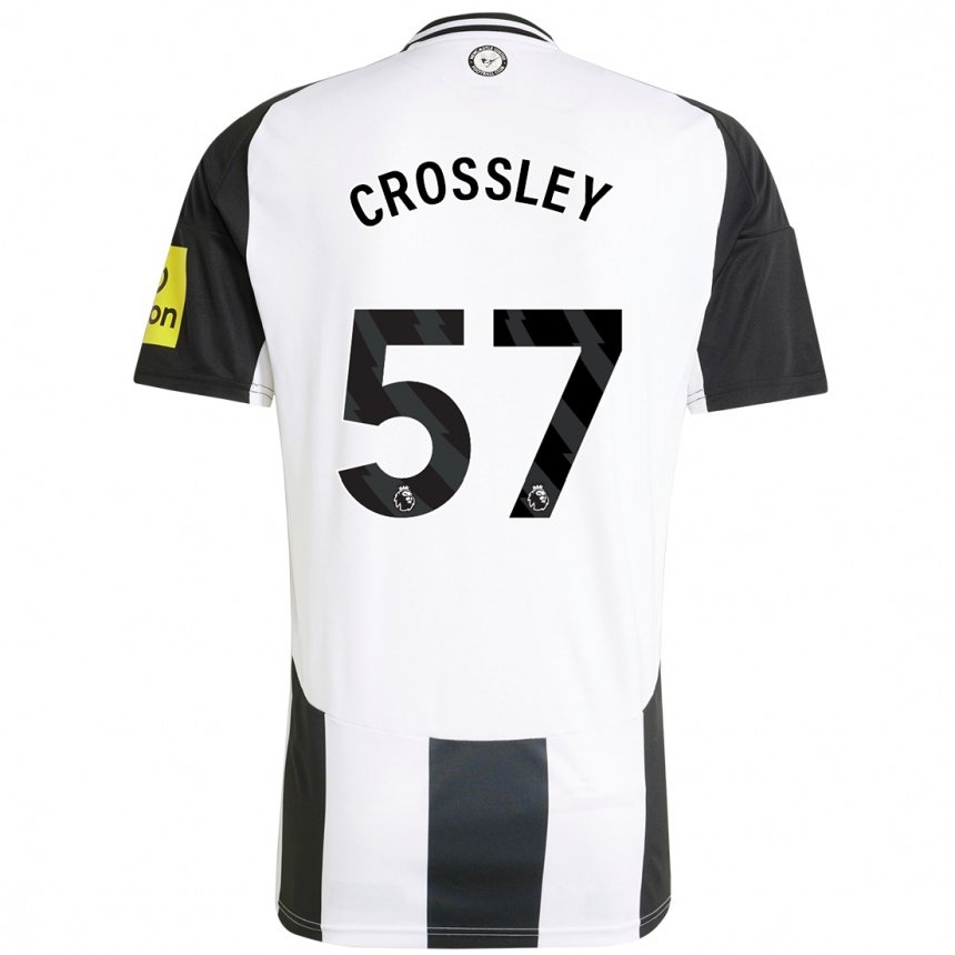 Kids Football Kyle Crossley #57 White Black Home Jersey 2024/25 T-Shirt Nz